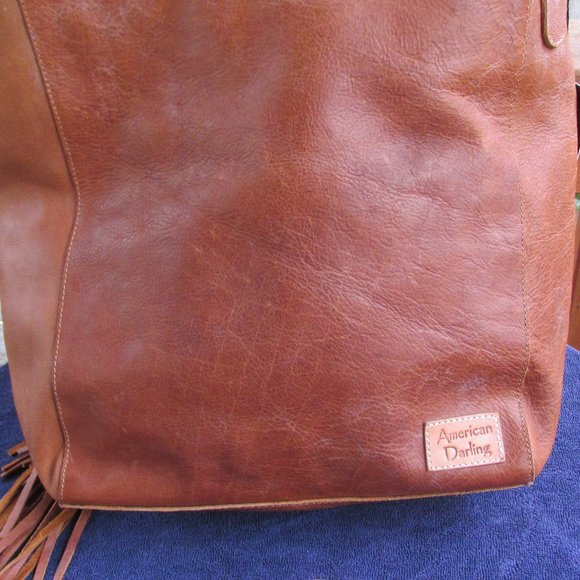 American Darling Large Conceal Carry Fringe Bag Hand Tooled Sunflowers - Picture 4 of 9